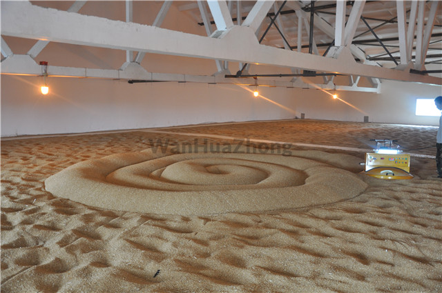 working picture of overall view of intelligent grain turn over machine 