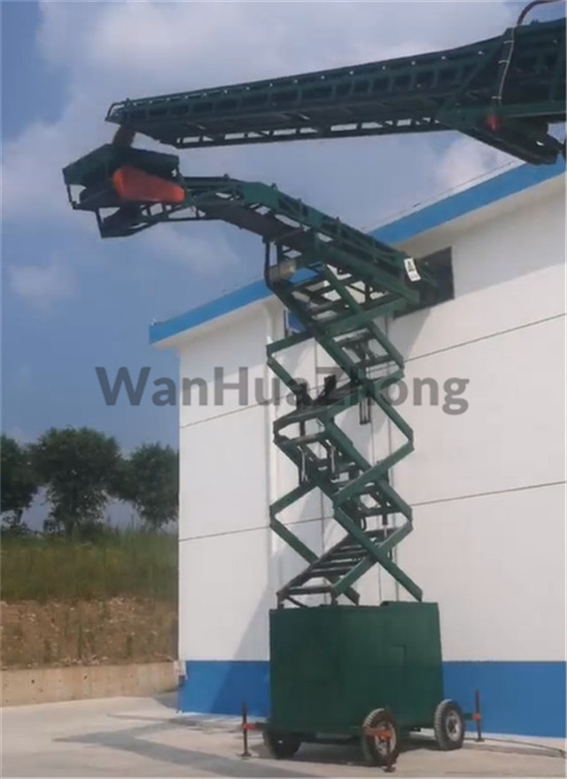  Working picutre of mobile hydraulic telescopic lifting and filling belt conveyor