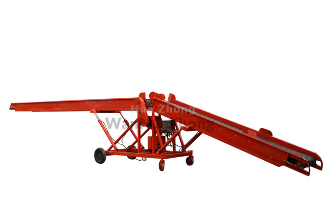 Mobile double wing belt conveyor 