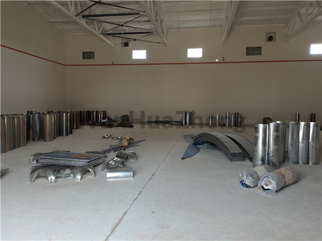 Ground cage ventilation duct ready to install in the grain warehouse