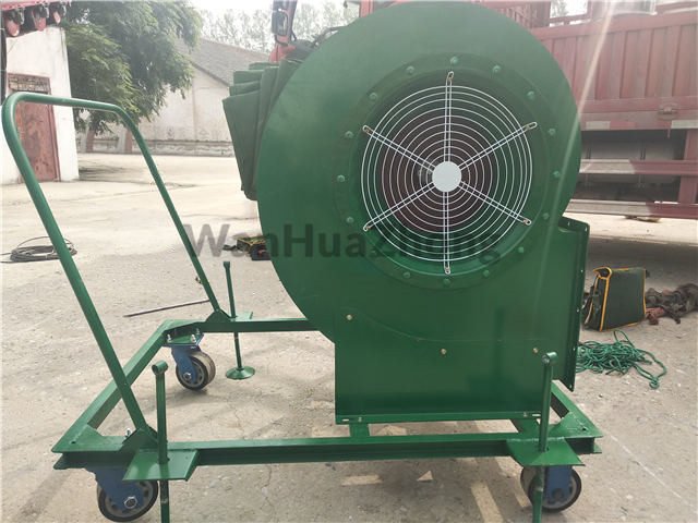 Mobile centrifugal fan arrived in grain depot