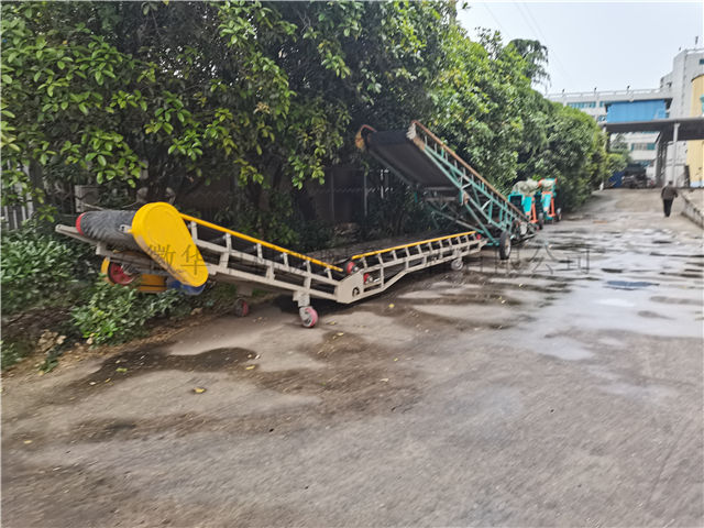 Bulk grain unloading belt conveyor in grain and oil logistics company factory 