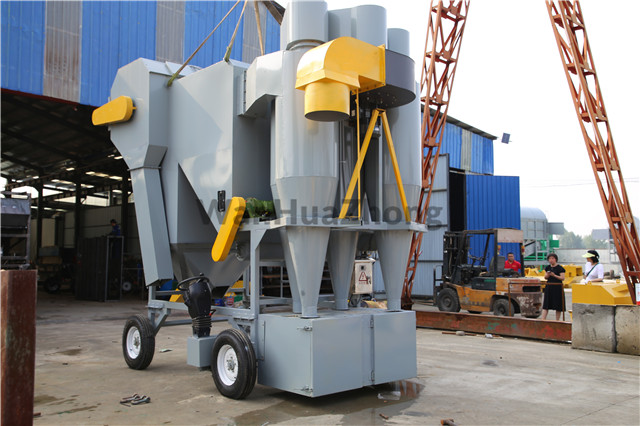 Air grain separator in the local grain depot