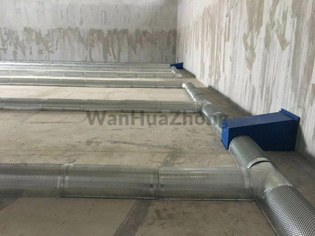 Ground cage ventilation duct in the grain store