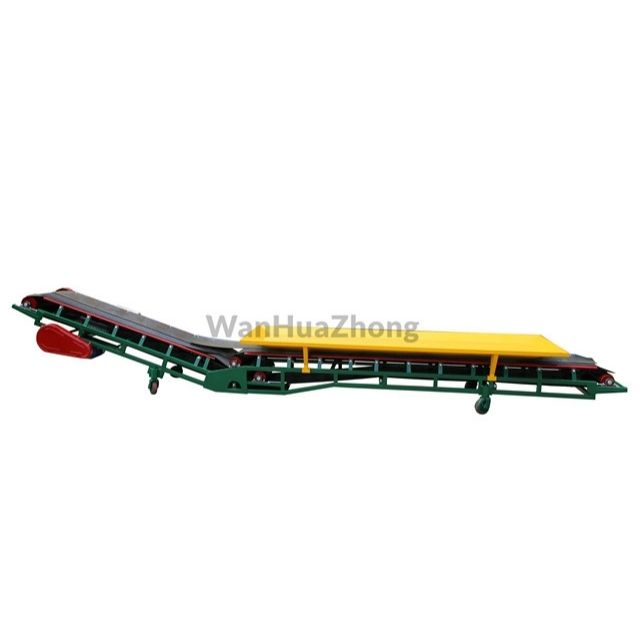 Bulk grain unloading belt conveyor
