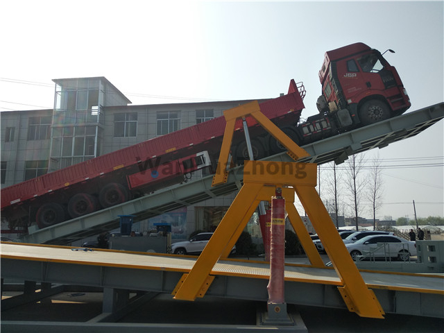 Mobile hydraulic truck unloader
