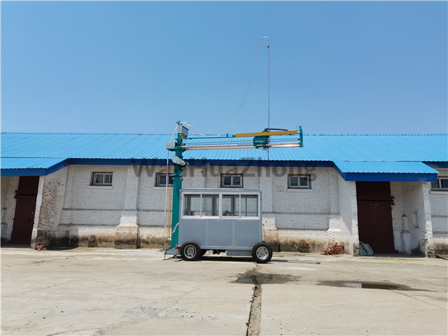 mobile grain truck probe beside the grain warehouseof grain warehouse